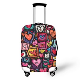 Eritanaer Heart Luggage Cover Washable Suitcase Cover Luggage Wraps for Suitcase Luggage Sleeve Washable Suitcase Cover Fits 18-32 Inches Luggage Adjustable Luggage Strap