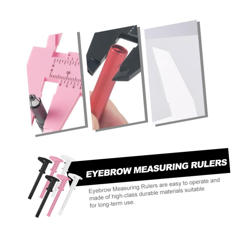 Angoily 6pcs Eyebrow Calipers Dual Scale Ruler for Precise Eyebrow