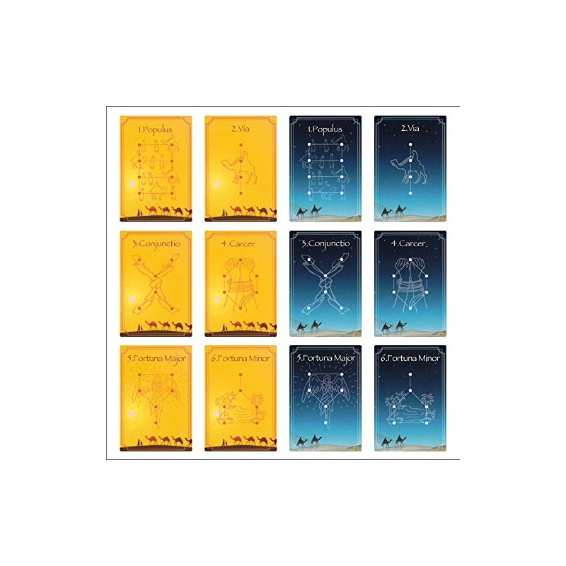 Arabian Geomancy Cards | 32 Cards | Keyword Chart Included