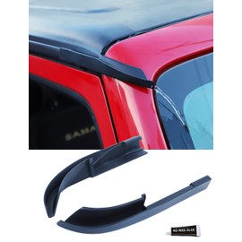 Savadicar Upgraded Version Rain Gutter Extensions, Roof Hard-Top ABS Rain Groove Diverter, Rainwater Deflector Compatible with 2007-2018 Jeep Wrangler JK JKU, Exterior Accessories, Black, 2 PCs