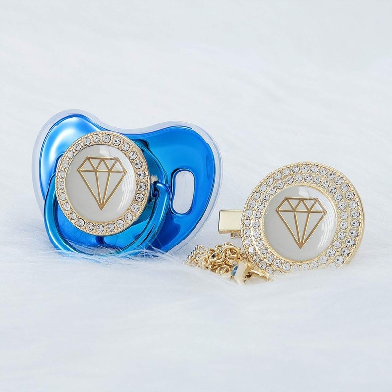 MIYOCAR 19 Colors can Choose Gold Bling Diamond Pacifier and