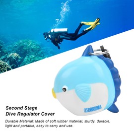 Second Stage Dive Regulator Cover, Cartoon Fish Scuba Dive Mouthpiece Dustproof Cover Second Stage Regulator Holder with Clip for Protecting (MOLA sunfish)