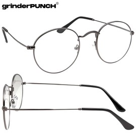 Retro Round Clear Lens Glasses Metal Frame