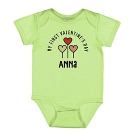 TATY Kids My First Valentine's Day Anna Baby Infant One Piece Bodysuit 24 Months Key Lime Green
