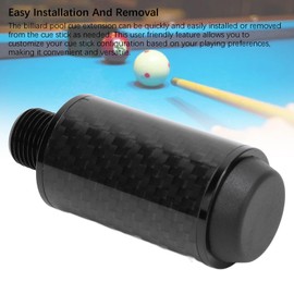 Pool Extension, Carbon Fiber Billiard Telescopic Extension, 2 Inch with Rubber Plugging for Cues