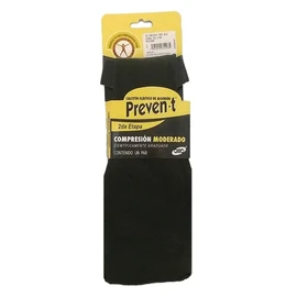 Calcetines Preven-t Caballero Algodón Control Varices, Compresión moderada 19-21 mm/Hg (Grande, Café)