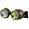 DODOING Kaleidoscope Goggles Steampunk Rave Glasses Goggles Crystal Rainbow Kaleidoscope