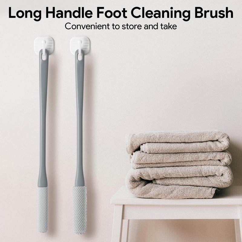 Shower Foot Scrubber Brush,Foot Scrubber in Shower,15" Toe Cleaning Brush