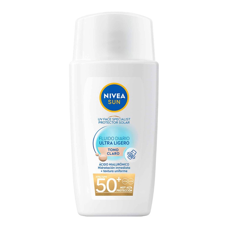 Protector Solar Facial NIVEA SUN Fluido Diario Tono Claro +