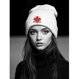 Canada is NOT for Sale Toque | Premium Warm Knit Canada hat, Canadian Made White Color Beanie with Embroidered Patch | Soft & Cozy Winter Hat | Unisex, Men & Women | Made in Canada Warm Beanie Hat