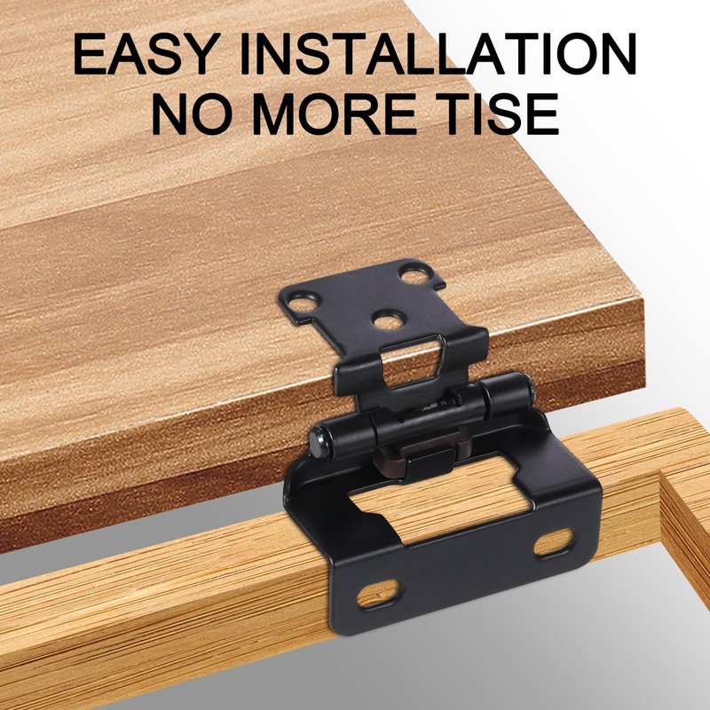 12 Pack 1/2” Overlay Semi Partial Wrap Around Cabinet Hinges(Matte