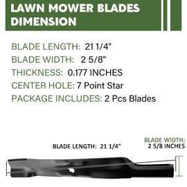 Autsurles Lawn Mower High-Lift Blades Replace for John Deere X300 LA120 D110 LA100 LA105 LA110 LA115 LA120 LA125 LA135 LT160 LT180 S240 SST15 SST16 X110 42 inch Deck AM141034 M154062 AM137329 2 Pack