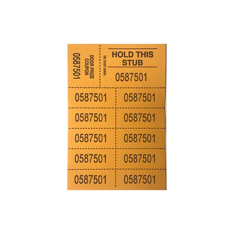 The Ticket Gurus Auction Tickets-10 Number-250ct (Sunflower Gold)