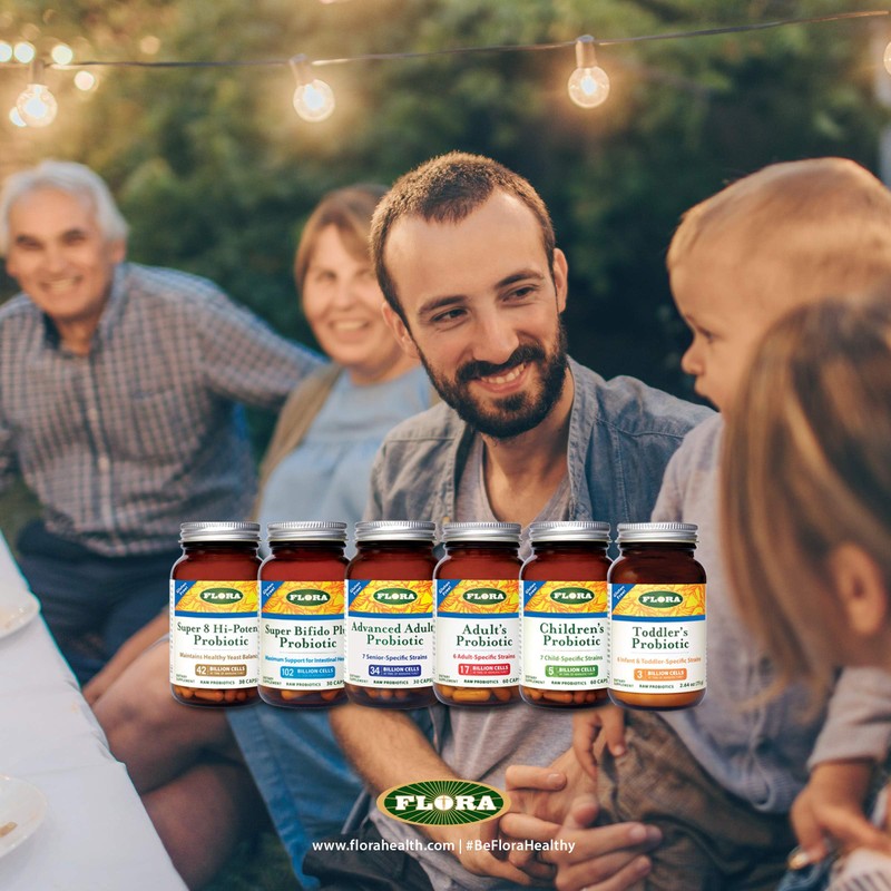 Flora Adult's Probiotic - Vegetarian Daily Probiotic for Gut &