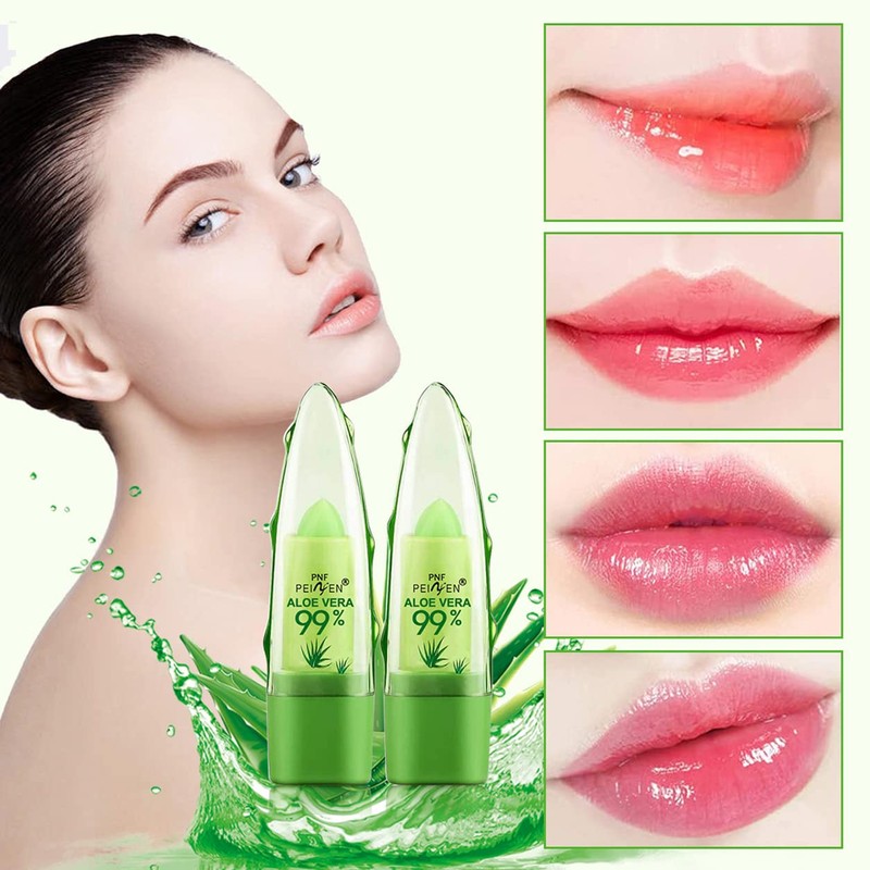 2 Pack Aloe Vera Lipstick, Long Lasting Lip Care Nutritious