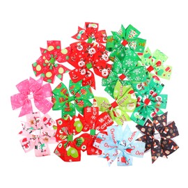 TOVINANNA 15pcs Christmas Bowknot Hair Clips Festive Boys and Girls-friendly Accessories for Holiday Parties Vibrant Colors for Girls Toddlers Xmas Hair Decorations