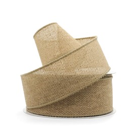 (6.4cm ) - Burlap Wired 6.4cm x 20 Yards.Decorative for DIY Crafts and Gift Wrapping - Nature