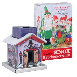 KNOX - Räucherhaus The Little One aus Metall für Räucherkerzen Größe S - Motiv: Schmiede - Höhe: ca. 4,5 cm - Inklusive 24 Stück Räucherkerzen - Duftnote: Bunte Mischung