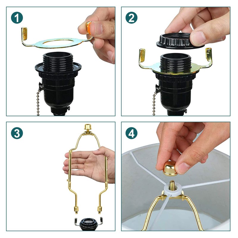 WEAVERBIRD 8 9 10 inch Adjustable Lamp Shade Harp Holder