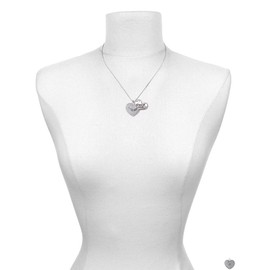 Delight Jewelry Silvertone Little Sister on AB Crystal Heart Class of 2026 Heart Necklace, 17.5+2"