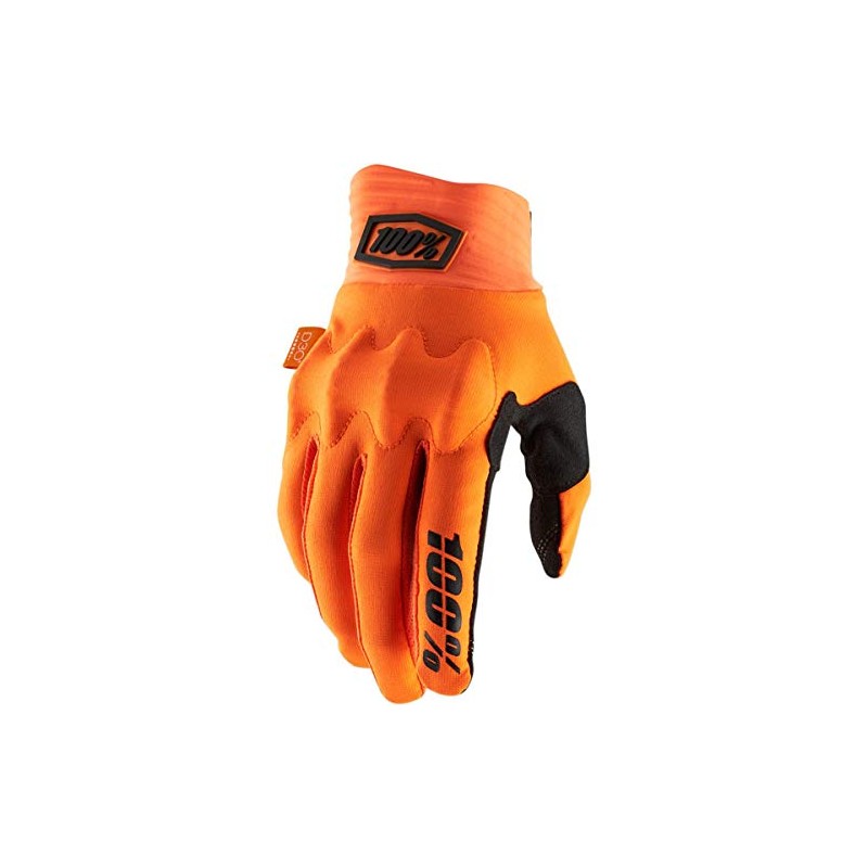 100% Men's Cognito Glove, Fluo Orange/Black, SM
