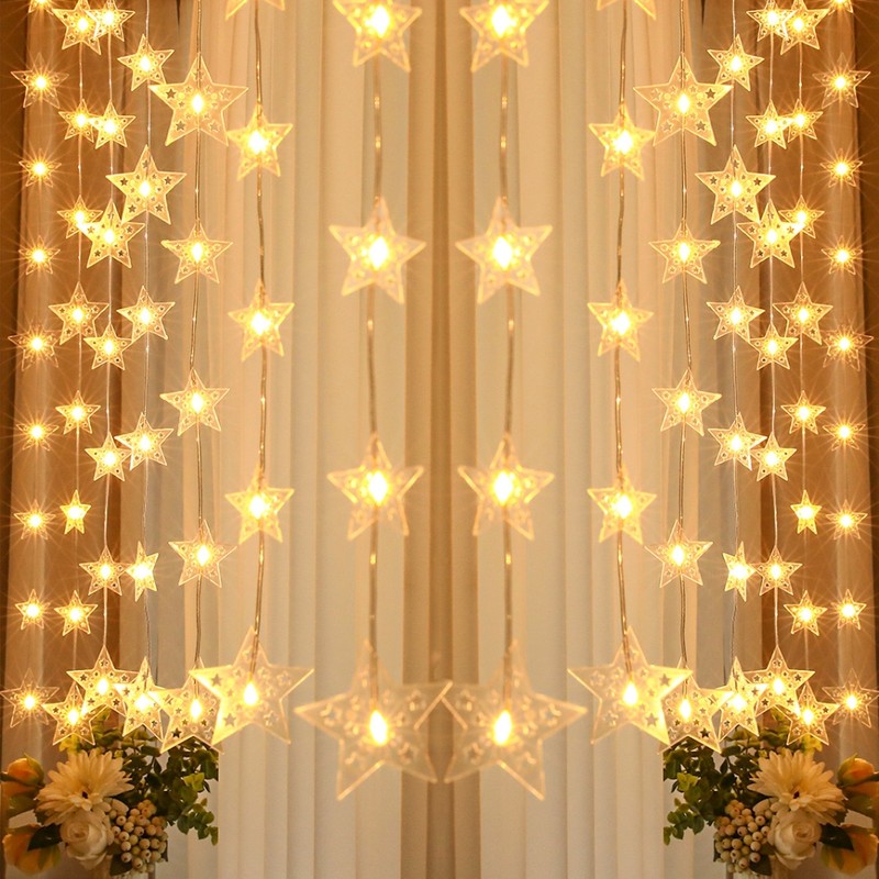 Fairy Christmas Lights LED Star String Lights with Remote for