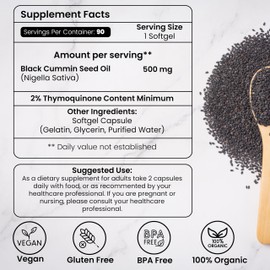 HERBOGANIC Cold Pressed Black/Seed Oil Softgels Capsules - 90 Count - Blended with Other Herbal Products-Supports Overall Health welness and Immunity (Black-Seed)