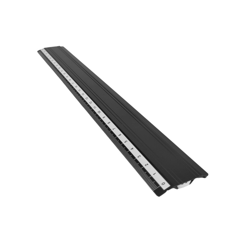 D.RECT 30cm Aluminium Ruler | School Office Home | Black