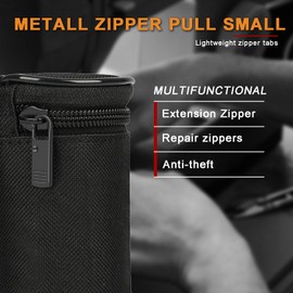 CooBigo 8 Pack Metal Zipper Pulls, Detachable Zipper Slider Replacement for Luggage Backpack, Black + Silver