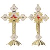 Metal Enamel Crosses Enamel Coating Anti Rust Gold White Crosses