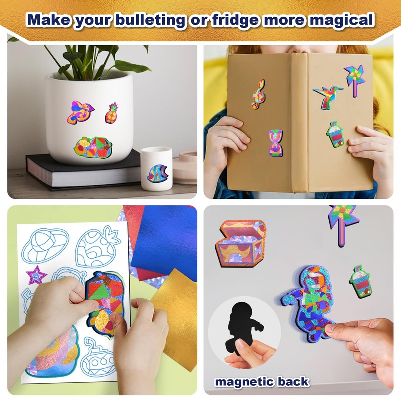 FLUXOJOY Foil Art Craft Kits for Kids, Mess -Free Fun