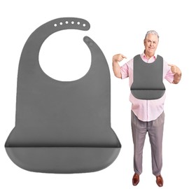 varlldibao Adult Bibs for Women/Men,Adult Silicone Bib for Eating with Crumb Catcher,Washable bib for adults for eating,Waterproof Bibs for Seniors,Gift for Mom/Dad