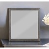 ZJMTOCYU Elegant Dark Gray Square Mirror with Wood Frame, 36x38