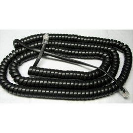 DIY-BizPhones 5-Pack Black 25' Ft Long Handset Cords Compatible with Grandstream Phone GRP GXP GXV 1100 1400 1600 2100 2200 3000 Series IP VoIP Receiver Curly Coil Lot