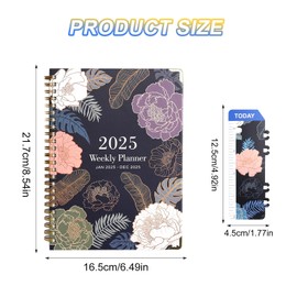 YGKYMVW A5 Spiral Notebook Organiser, Hardcover Lined Journal for Women 158x217mm, Planners Journals Bound Notebook with To-Do Lists Priorities Section for Work Writing Journaling School