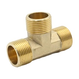 Anxingo 3/4 Inch 3-Way Hose Fitting, T-Shaped Coupler Adapter, Garden Hose Thread Connector for Fuel Natural Gas Refrigeration Instrumentation