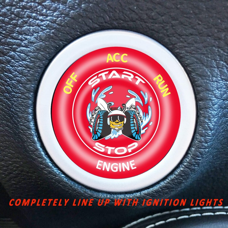 DECALEPIC Push Start Button Cover for Dodge Challenger Charger Durango