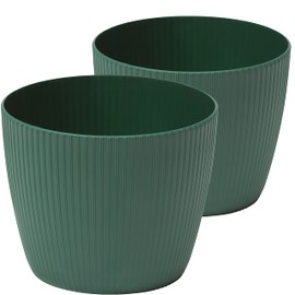 Tymar Flower Pot, Pack Of 2, Round Shape, Planter (2 Pack), Avocado, Diameter 18 cm