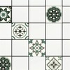 CHGCRAFT 36pcs 9 Styles Moss Green Pattern Tile Stickers Waterproof