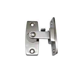QCAA 2.5" Heavy Forged Solid Brass Door Latch, 90 Degree Right Angle Door Latch Buckle for Doors & Windows, Brushed Nickel, 1 Pack, Made in Taiwan