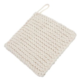 FUNOMOCYA 1pc Handmade Cotton Woven Pot Mat Thick Insulated Square Cup Pad for Table Protection and Noise Reduction Decorative Trivet for Kitchen and Home Use