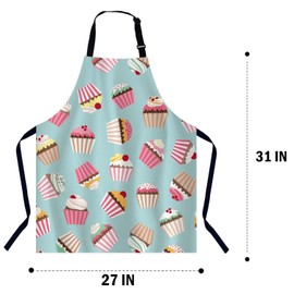 BGBDEIA Cupcake Chefs Apron, Cooking and Baking Apron for Men and Women, Kitchen Apron, Butchers Apron, BBQ & Catering Bibs