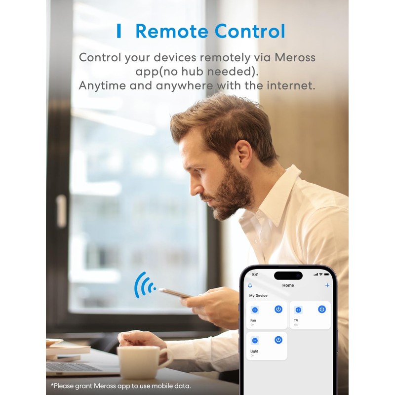 Meross Smart WLAN Socket with Current Measurement 16 A, WiFi