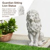 Glitzhome Guardian Sitting Lion Garden Statue MGO Outdoor Decoration, 20.75"