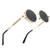 GLCLRS Polarized Steampunk Sunglasses, UV Protection, Metal Frame, Outdoor Circle