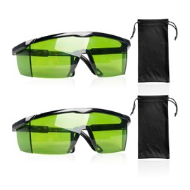 NyxSeat Pack of 2 Safety Glasses, 2 Pieces Glasses Pockets, Safety Glasses, Laser Safety Glasses, UV Safety Glasses (Green)