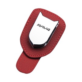 InnoWave RAV4 Car Sun Visor Glasses Clip, Love Four Leather Car Glasses Clip, Sunglasses Storage, Car Eyeglass Holder, Easy Installation, Red