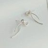 Silver 925 18K knotted ribbon earrings silver pink gold /