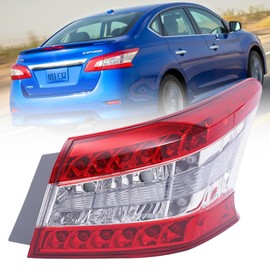 LED Tail Light Assembly, Outer Rear Brake Lamp, For 2013 2014 2015 Nissan Sentra, 265553SG0A, 265503SG0A (Passenger Side Taillight)