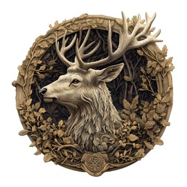 KAAYEE Wooden Puzzles for Adults, 3D Vision Effect 3D Deer Wooden Jigsaw Puzzles Unique Shape Advanced Wood Puzzle Adult, 3D Effect Flat Puzzle Birthday Gifts Family Game (13.4 * 13.2in 295pcs)